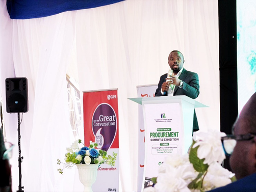 Muhanguzi delivering his remarks during the summit